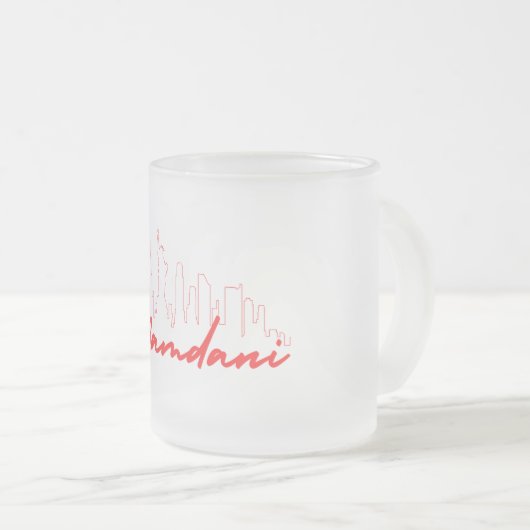 MAMDANI nyc SKYLINE Matglas Koffiemok (Voorkant rechts)