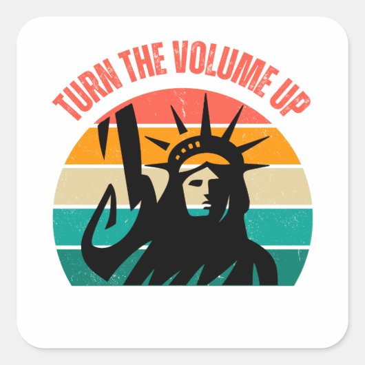 Mamdani Turn The Volume Up New York Mayor Vierkante Sticker (Voorkant)