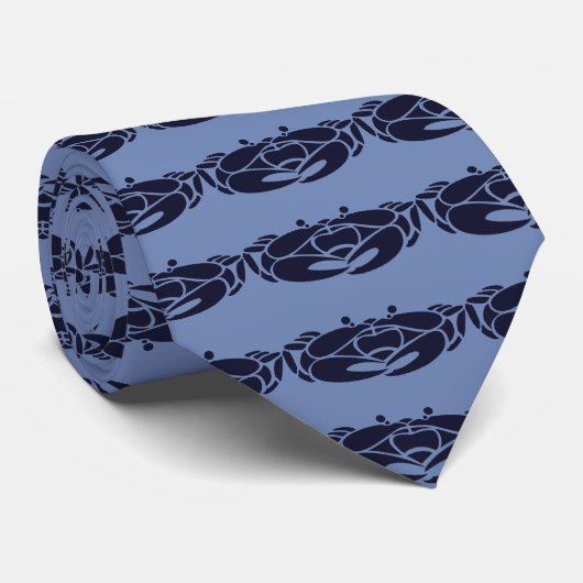 MAMEA Blue Crab Necktie Stropdas (Opgerold)