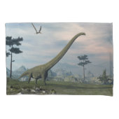 Mamenchisaurus dinosaur walk -3D rendering Kussensloop (Voorkant)