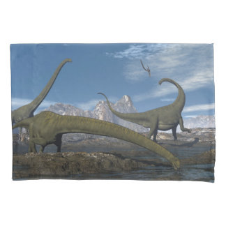 Mamenchisaurus dinosaurs kudde - 3D rendering Kussensloop