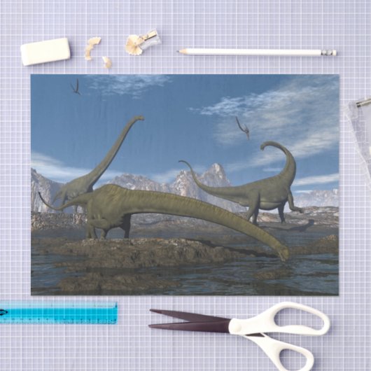 Mamenchisaurus dinosaurs kudde - 3D rendering Tissuepapier (Craft)