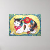 Mameneko: The Camellia Kitten Canvas Afdruk (Voorkant)