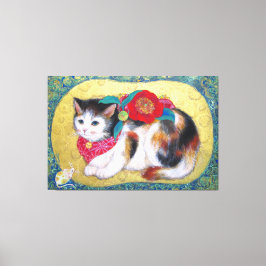 Mameneko: The Camellia Kitten Canvas Afdruk