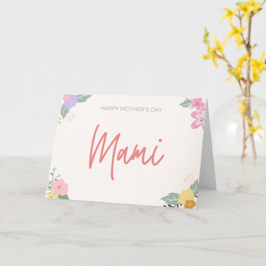 Mami | Kaart van Floral-Moederdag (Gele Bloem)