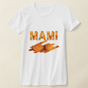 MAMI Oranje Typografie Kunst T-shirt