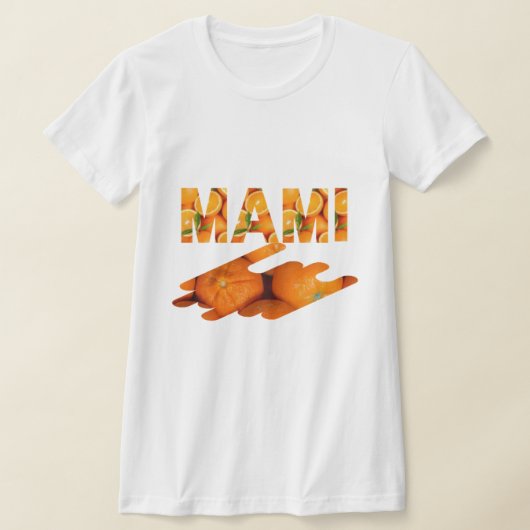 MAMI Oranje Typografie Kunst T-shirt (Laagn)