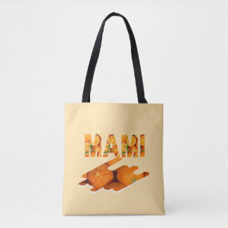 MAMI Oranje Typografie Kunst Tote Bag