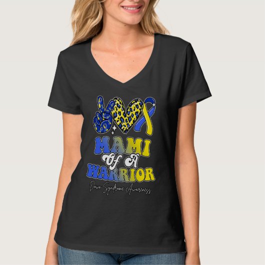 Mami Warrior Down Syndrome Awareness Family T-shirt (Voorkant)