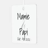 Mamie en Papi First Grandchild Metal Ornament (Voorkant links)