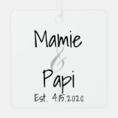 Mamie en Papi First Grandchild Metal Ornament (Achterkant)