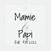 Mamie en Papi First Grandchild Metal Ornament (Voorkant)