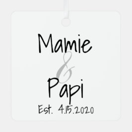 Mamie en Papi First Grandchild Metal Ornament