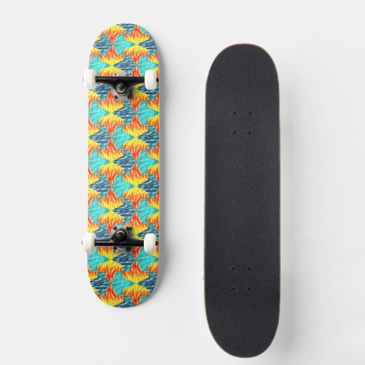 Mamluks Djinns Fire and Water Pattern Persoonlijk Skateboard (Voorkant)