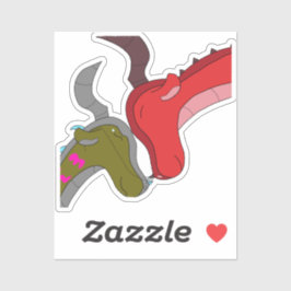 Mamma & Baby Dragon Love Custom-Cut Vinyl Sticker