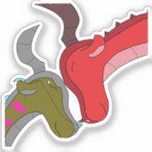 Mamma & Baby Dragon Love Custom-Cut Vinyl Sticker (Voorkant)