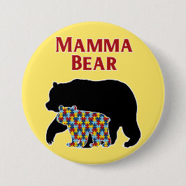 Mamma Beer, Autism Mam Pride Ronde Button 7,6 Cm