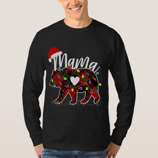 Mamma Beer kerstmis Red Buffalo Pset met Santa H T-shirt (Voorkant)
