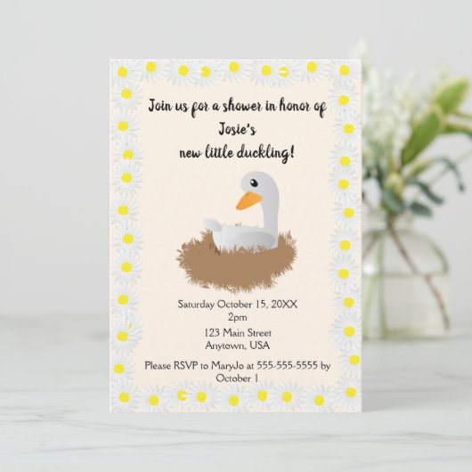 Mamma Eend Babyshower Kaart (Staand voorkant)