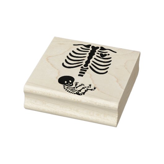 Mamma en Baby Skelet Rubberstempel (Stempel)