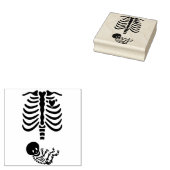 Mamma en Baby Skelet Rubberstempel (Gestempeld)
