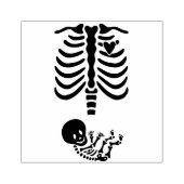 Mamma en Baby Skelet Rubberstempel (Afrduk)