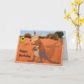 Mamma en de Kangoeroe van het Baby in de Kaart (Gele Bloem)