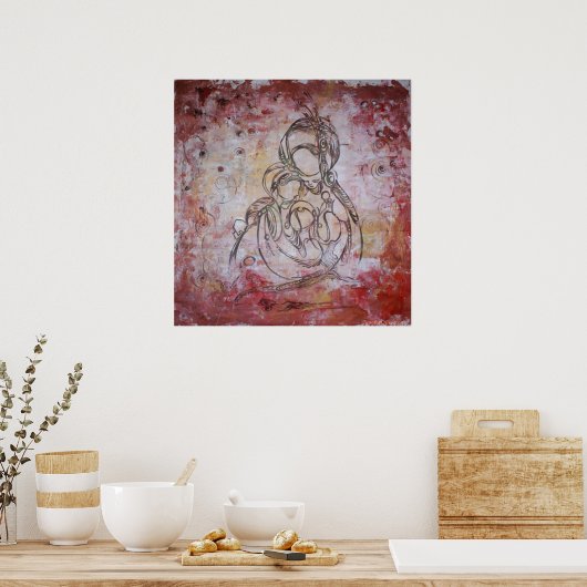 Mamma en I - Canvas Print (Keuken)