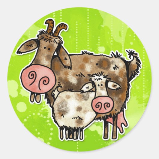 mamma-geit ronde sticker (Voorkant)