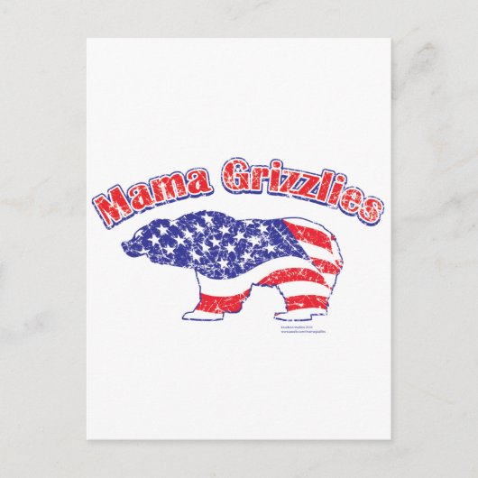 Mamma-Grizzly-Distress Briefkaart (Voorkant)