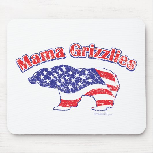 Mamma-Grizzly-Distress Muismat (Voorkant)