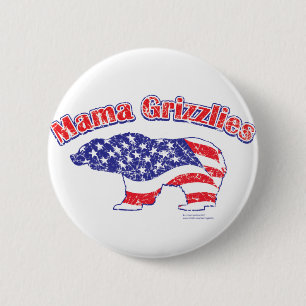 Mamma-Grizzly-Distress Ronde Button 5,7 Cm