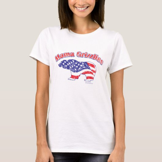 Mamma-Grizzly-Distress T-shirt (Voorkant)