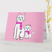 Mamma kat en Lily Moederdag Kaart (Gele Bloem)