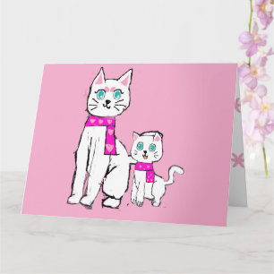 Mamma kat en Lily Moederdag Kaart