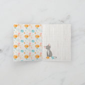 Mamma Kitty Kat met Kitten Dank u briefkaart (Binnen)