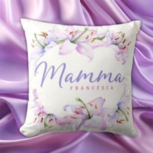 Mamma Lelies - Gepersonaliseerde moeder cadeau Kussen
