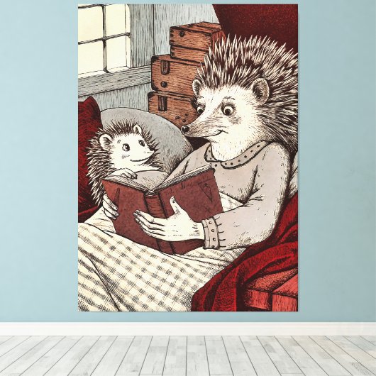 Mamma met een boek canvas afdruk (Insitu (Houten vloer))