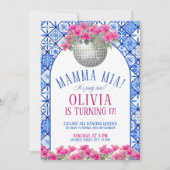 Mamma Mia Birthday Invitation Editable Disco Danci Kaart (Voorkant)