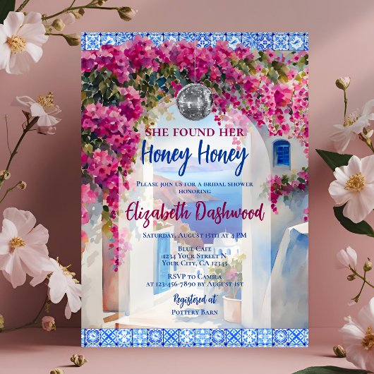 Mamma Mia Blue Tegel Disco Ball Vrijgezellenfeest Kaart