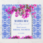 Mamma Mia Bruidsfeest Wijnlabel Sparkling Wijnetiket (Enkel label)