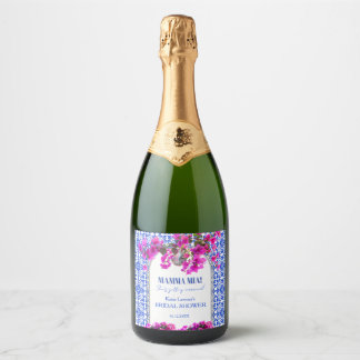 Mamma Mia Bruidsfeest Wijnlabel Sparkling Wijnetiket