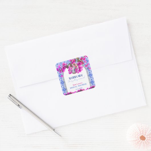 Mamma Mia Bruiloftsfeest Vierkante Sticker (Envelop)