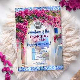 Mamma Mia Dancing Queen Disco Floral Verjaardag Kaart