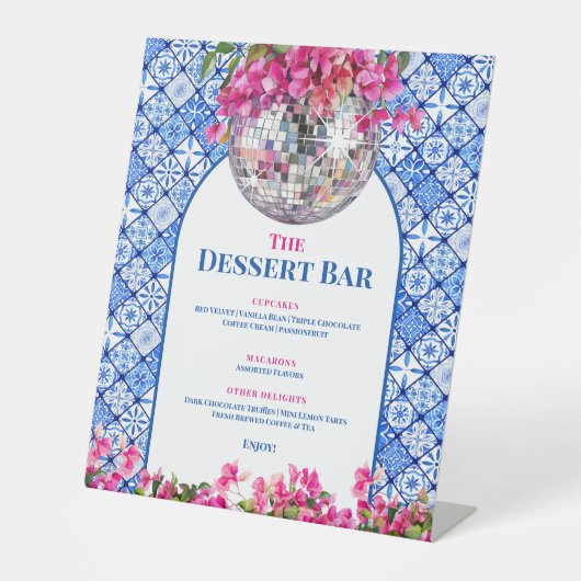 Mamma Mia Dessert Bar Reclamebord Met Voetstuk (Voorkant)