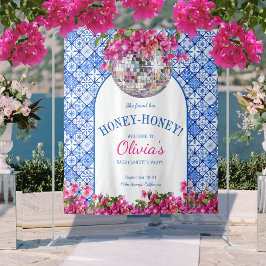 Mamma Mia Disco Bride Welcome Sign Tapestry Wandkleed