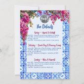 Mamma Mia Floral Bachelorette Party Itinerary Kaart (Achterkant)