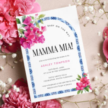 Mamma Mia Floral Mediterraan Italiaans Baby shower