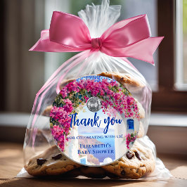 Mamma Mia Greek Disco Ball Blue Tiles Thank You Ronde Sticker