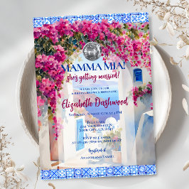 Mamma Mia Grieks Tegel Disco Ball Vrijgezellenfees Kaart